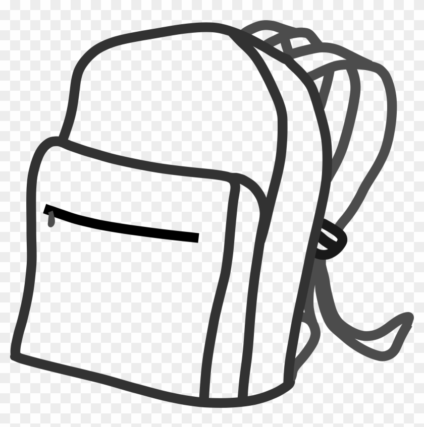 School - Outline - Clip - Art - Bag Black And White #186782