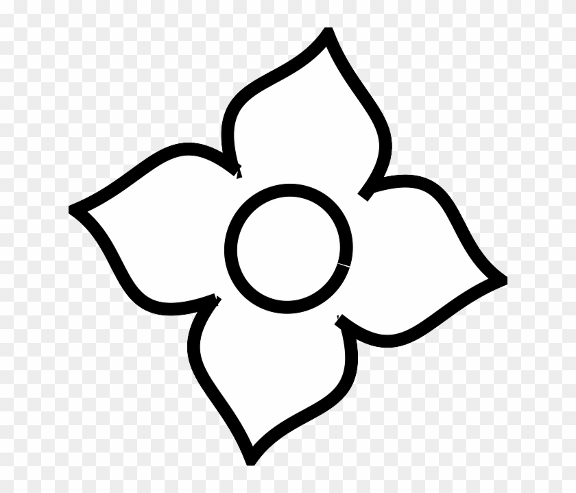 Flower, White, Plant, Four - Four Petal Flower Symbol #186881
