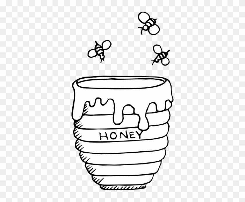 Free Bee Clip Art From - Jar Of Honey Drawing #186917