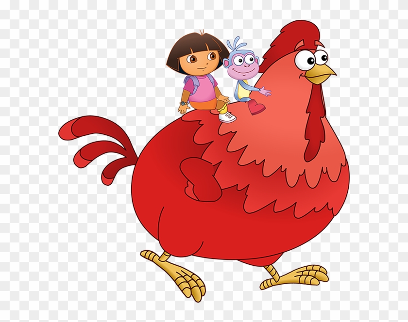 Dora The Explorer Big Red Chicken Character Walking - Elena Of Avalor Vector #186974