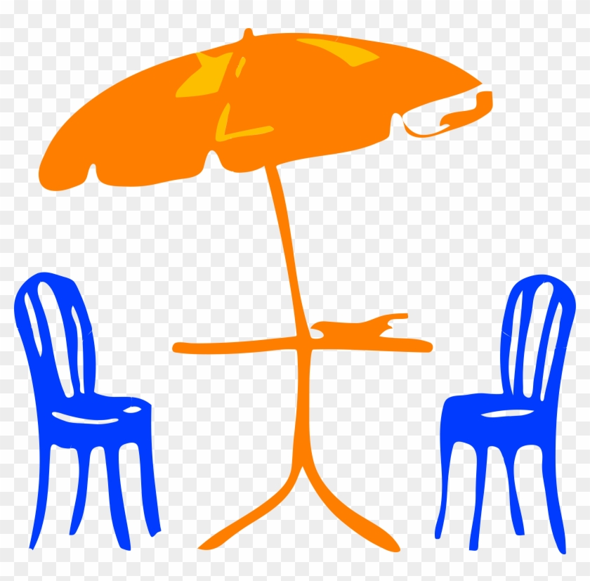 Seats With Umbrella Clip Art - Patio Clipart #186978