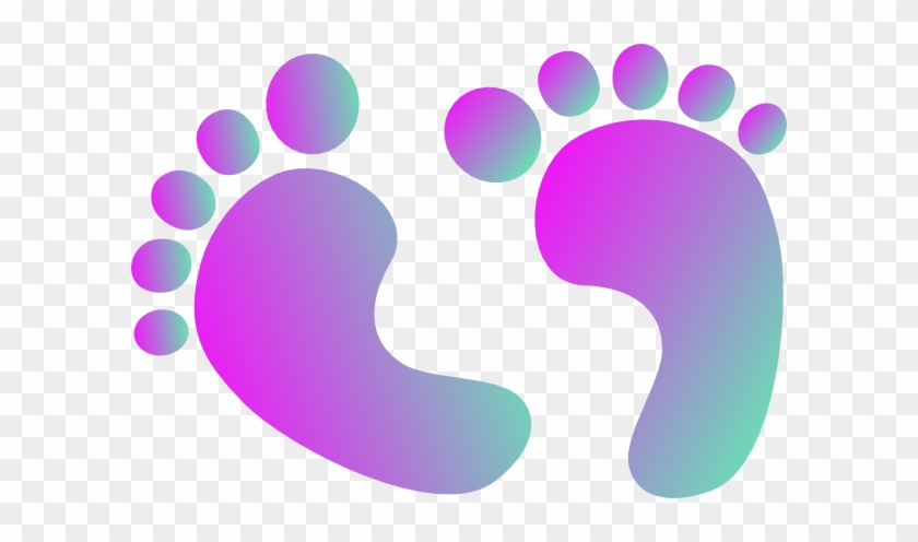 Two Tone Purple Baby Feet Clip Art At Clker - Baby Shower Clip Art Girl #187041