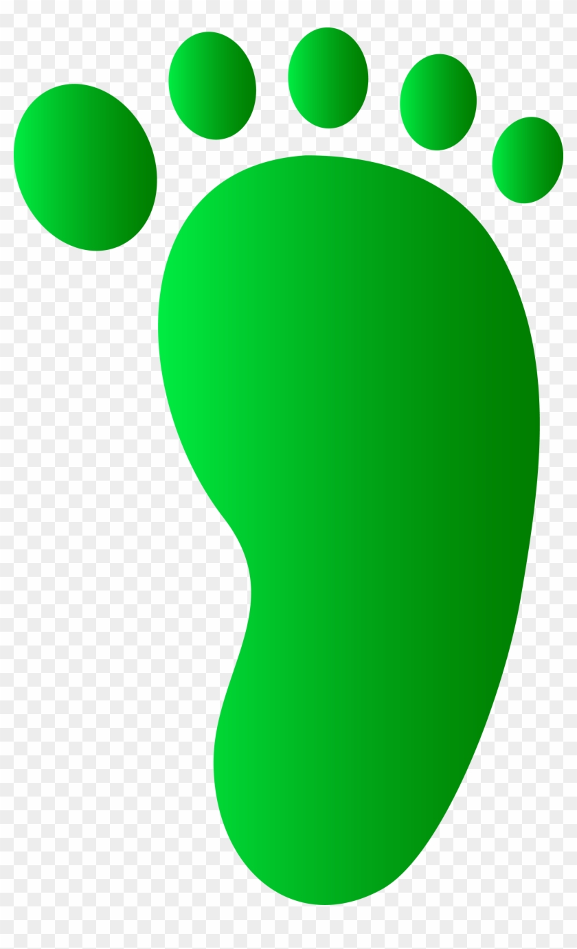 Green Human Foot Print - Green Foot Clip Art #187053
