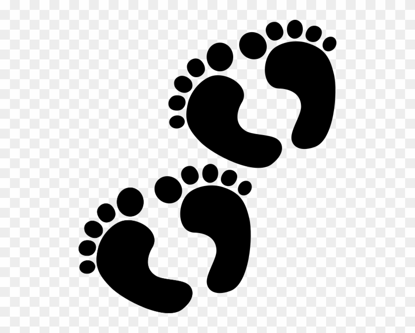 Baby Feet Black 75 Clip Art At Clker - Baby Shower Vectors Free Png #187072
