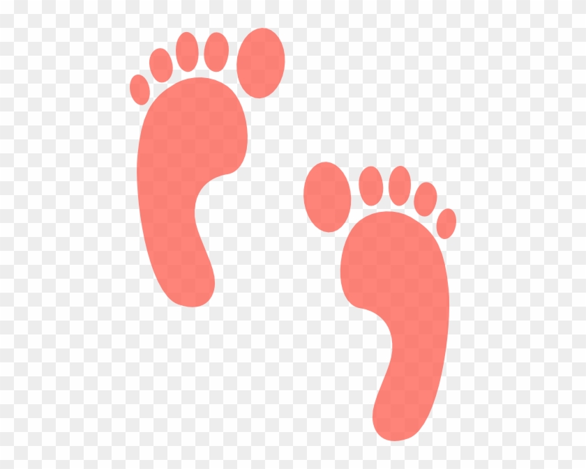 Coral Foot Prints Clip Art - Baby Clip Art Coral #187165