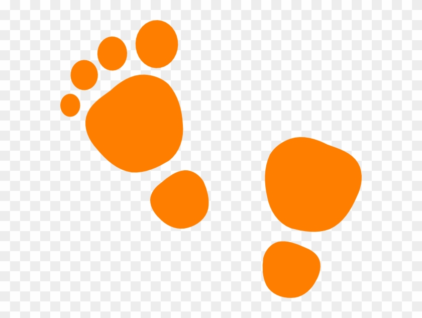 Orange Feet Clip Art - Footsteps Clipart #187192