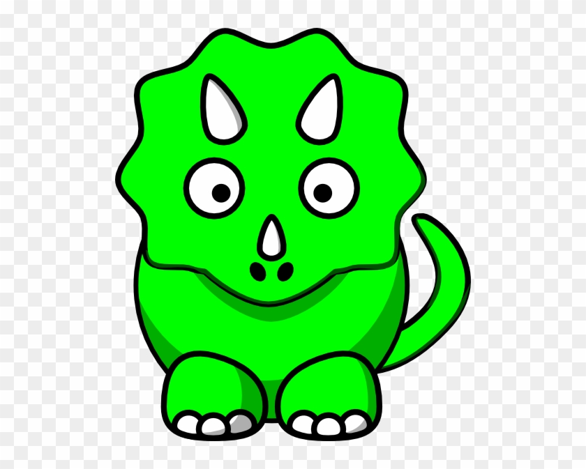 Green Baby Triceratops Clip Art - Cartoon Triceratops #187220