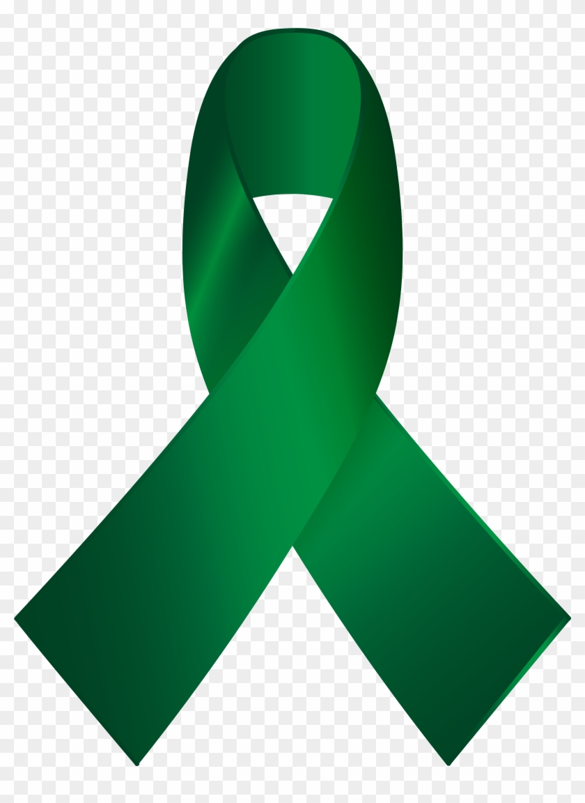 Green Awareness Ribbon Png Clip Art - Emerald Green Cancer Ribbon #187260