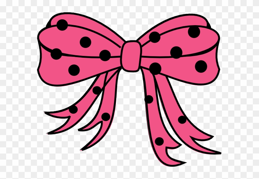 Pink And Black Polka Dots Bow #187250