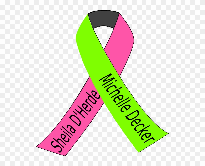 Breast Lymphoma Cancer Ribbon Clip Art - Green And Pink Cancer Ribbon #187259