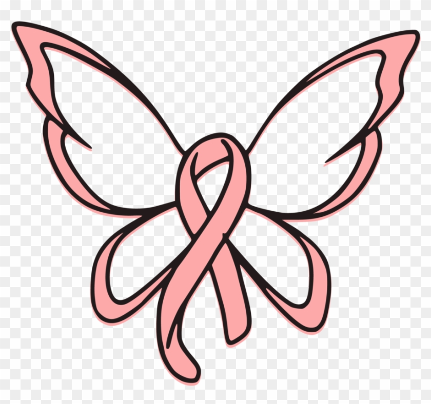 Breast Cancer Ribbon Butterfly Svg Cut File - Breast Cancer Ribbon  Butterfly Tattoo - Free Transparent PNG Clipart Images Download