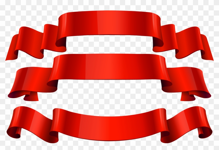 Red Banner Clip Art - Ribbon Vector #187341