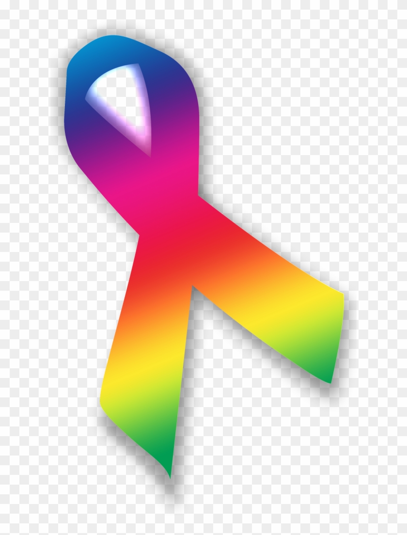 Skin Cancer Awareness Ribbon - Rainbow Cancer Symbol #187336