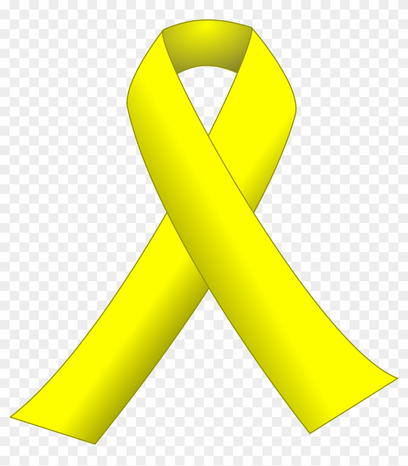 This Free Icons Png Design Of Yellow Ribbon - Yellow Cancer Ribbon Black Background #187408