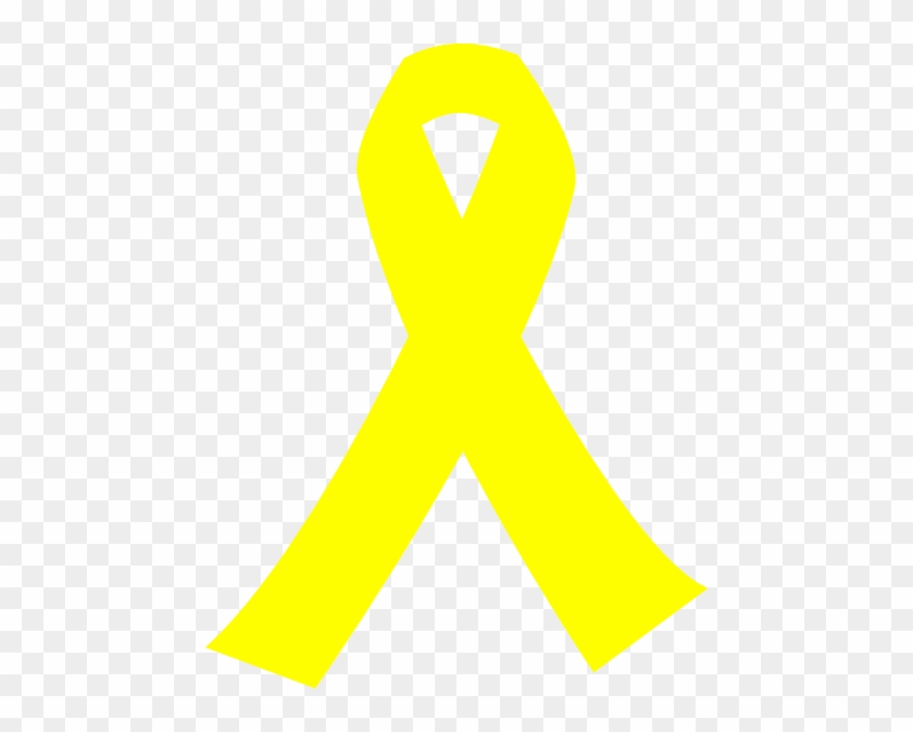 Yellow Cancer Ribbon Black Background #187404