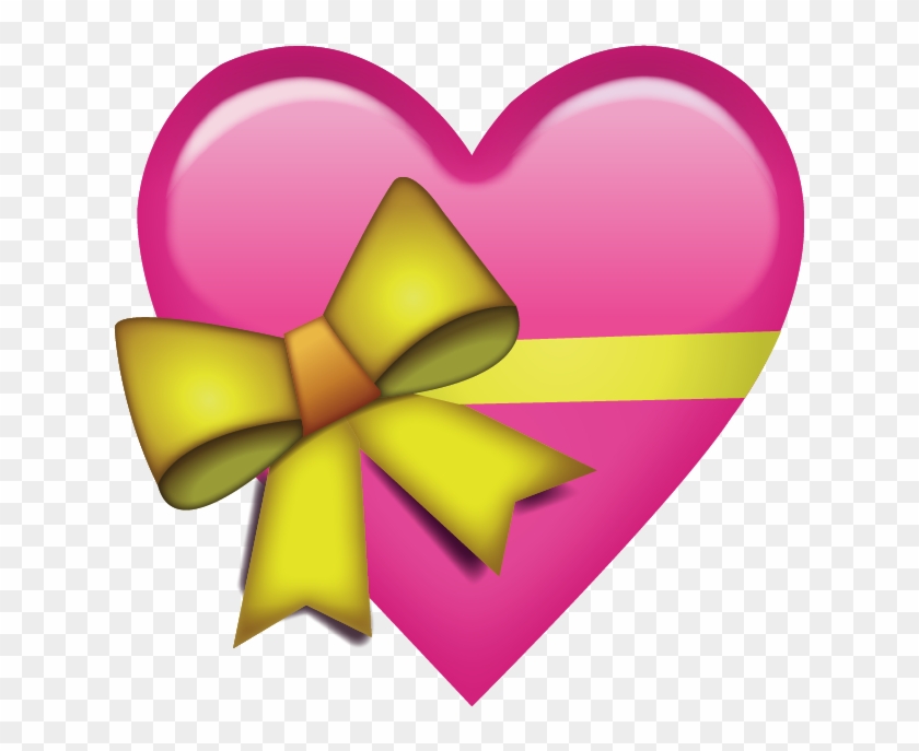 Download Pink Heart With Ribbon Emoji Png - Heart With Ribbon Emoji #187502