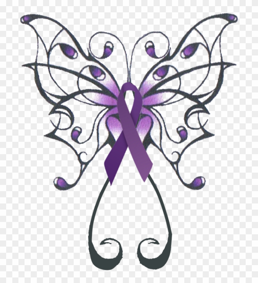 Cervical Cancer Ribbon Clip Art - Butterfly Tattoos - Free Transparent PNG  Clipart Images Download