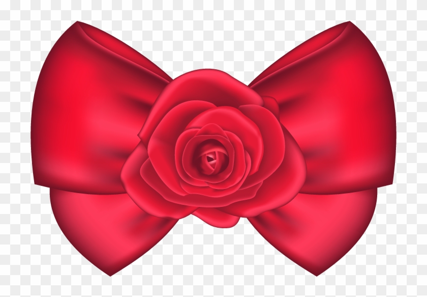 Decorative Bow With Rose Png Clipart Picture - Clip Art #187542