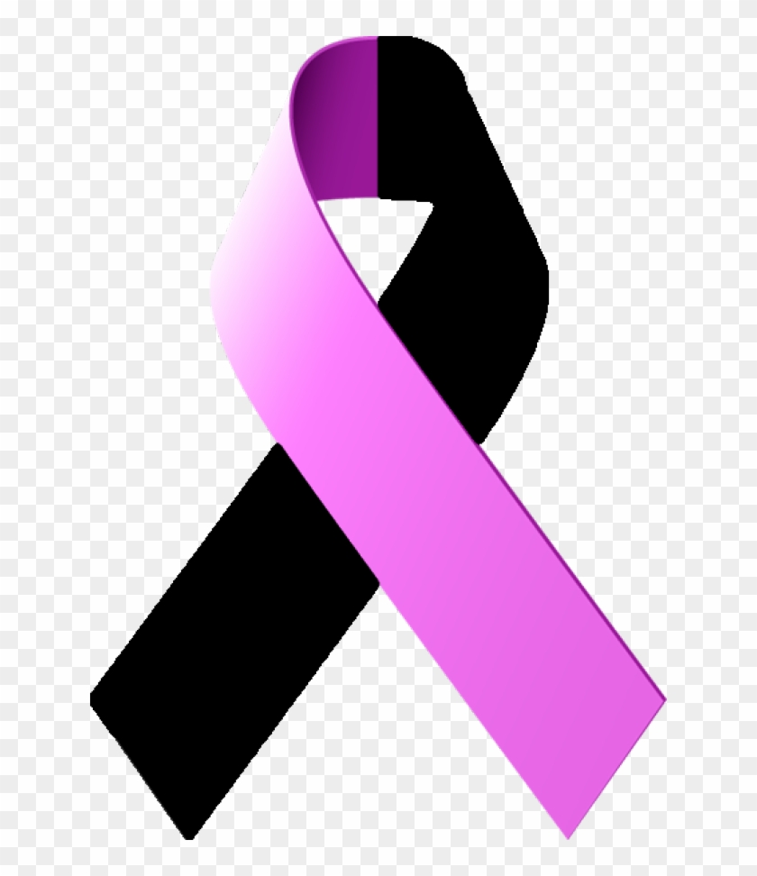 Pink Awareness Ribbon Clipart - Purple And Black Awareness Ribbon #187570