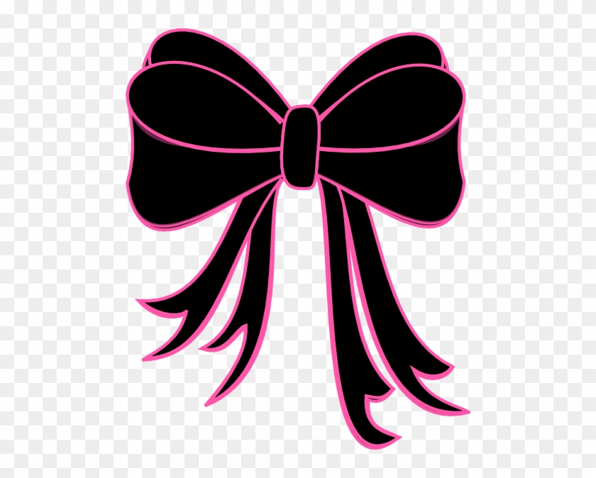 Black Bow Clip Art At Clker - Black And Pink Bow #187574