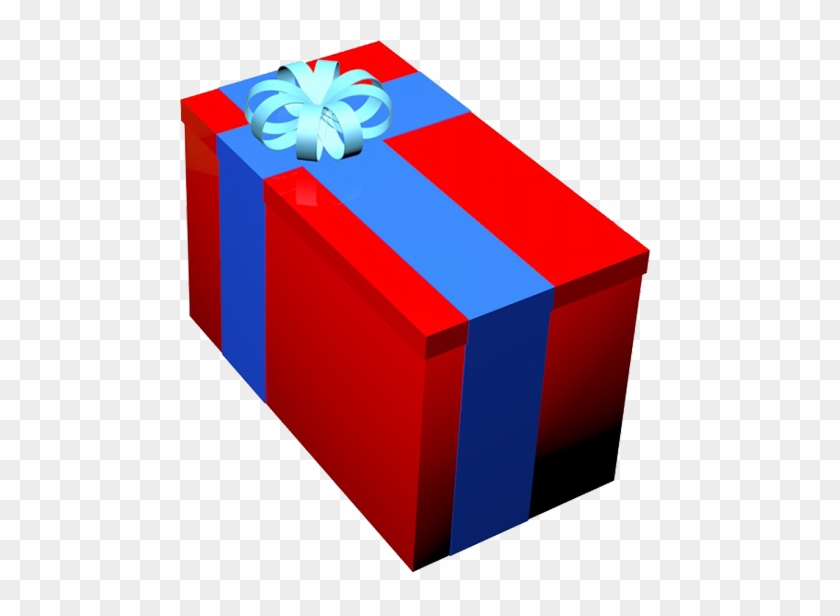 Red Birthday Present Box Blue Ribbon, Golden Birthday - Birthday #187619