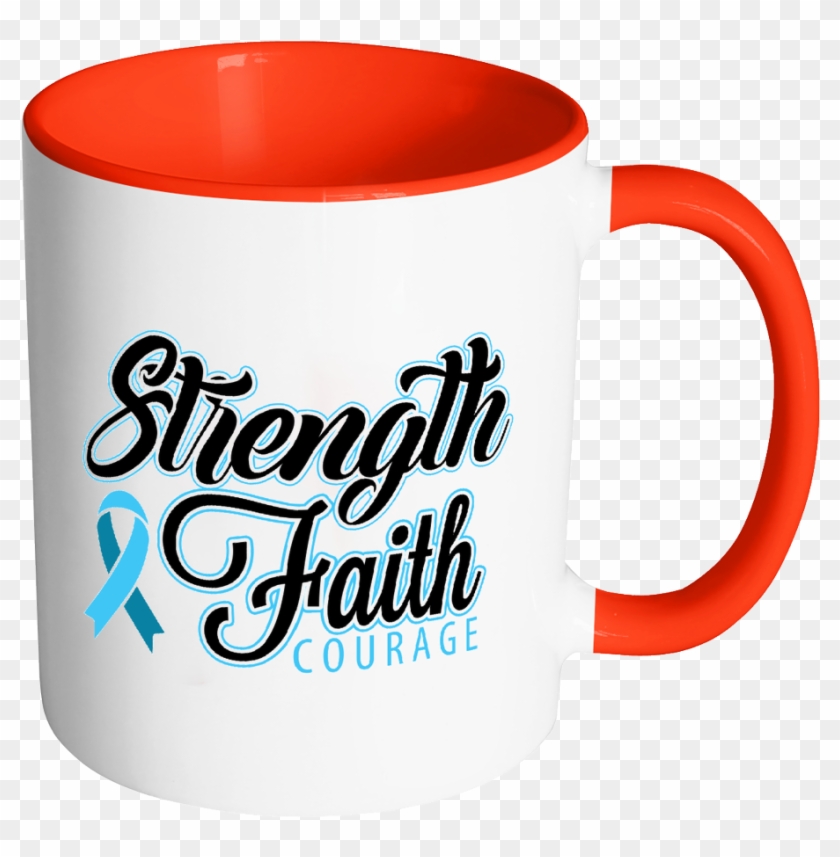 Strength Faith Courage Prostate Cancer Awareness Light - Faith Hope Love 330ml Porcelain Stoneware Coffee Mug #187659