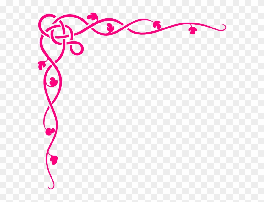 Vine - Pink Flowers Border Clip Art #187678