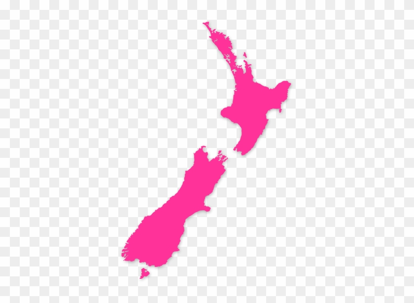 Pink Map - Map Of New Zealand #187723