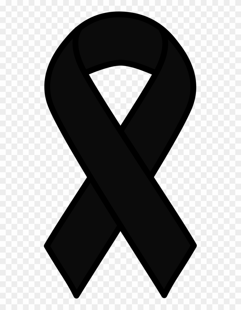 Black Melanoma Ribbon - Black Cancer Ribbon #187743