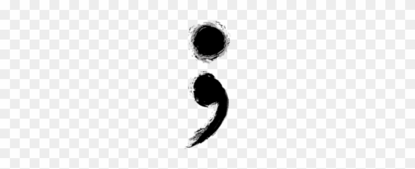 Semicolon Temporary Tattoo - Semicolon Black And White #187765