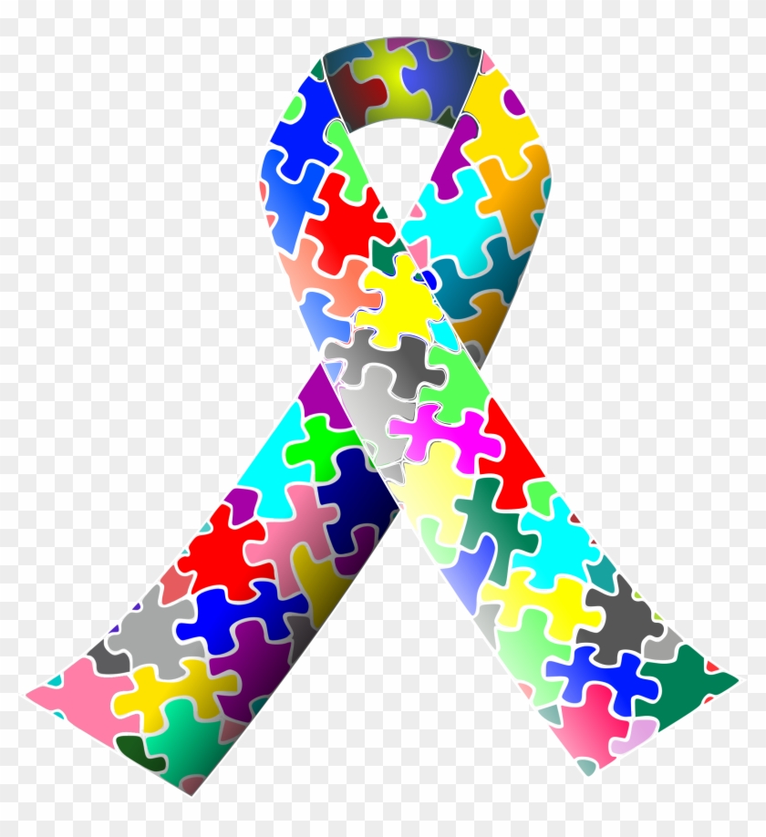 Autism Awareness Ribbon Clipart - Puzzle Ribbon #187780