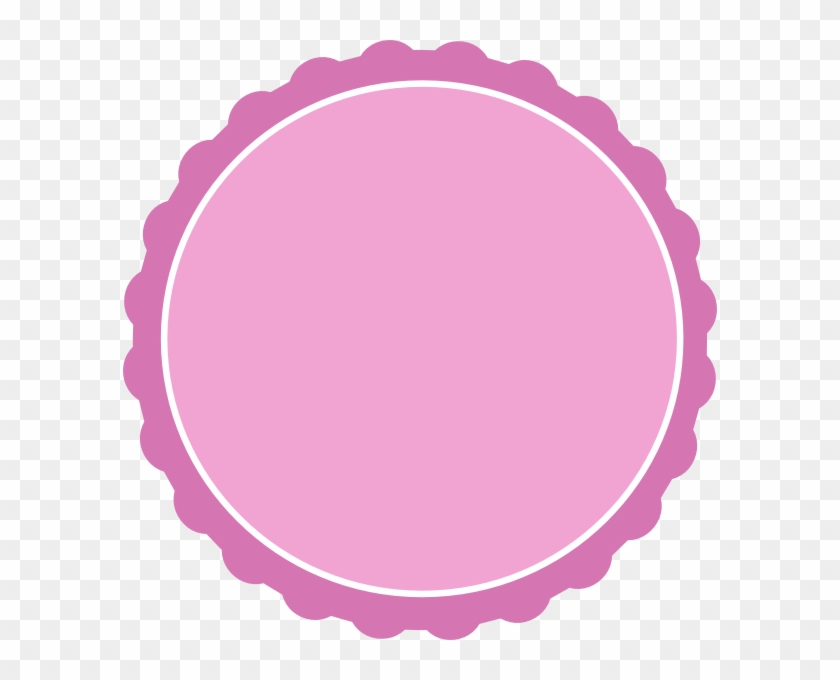 Cute Cliparts Pink - Scalloped Circle Frame Clip Art #187872