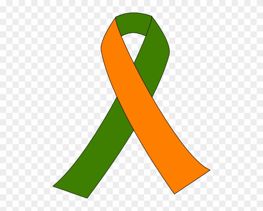 Thyroid Cancer Awareness Ribbon Kidney Pink Ribbon - Orange And Green Awareness Ribbon #188005