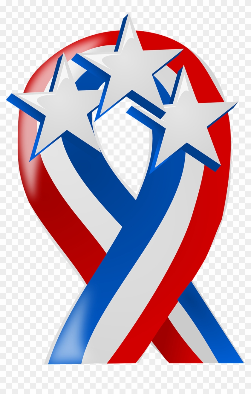 Firefighter Cancer Logo Clipart - Red White And Blue Ribbon Clip Art #188031