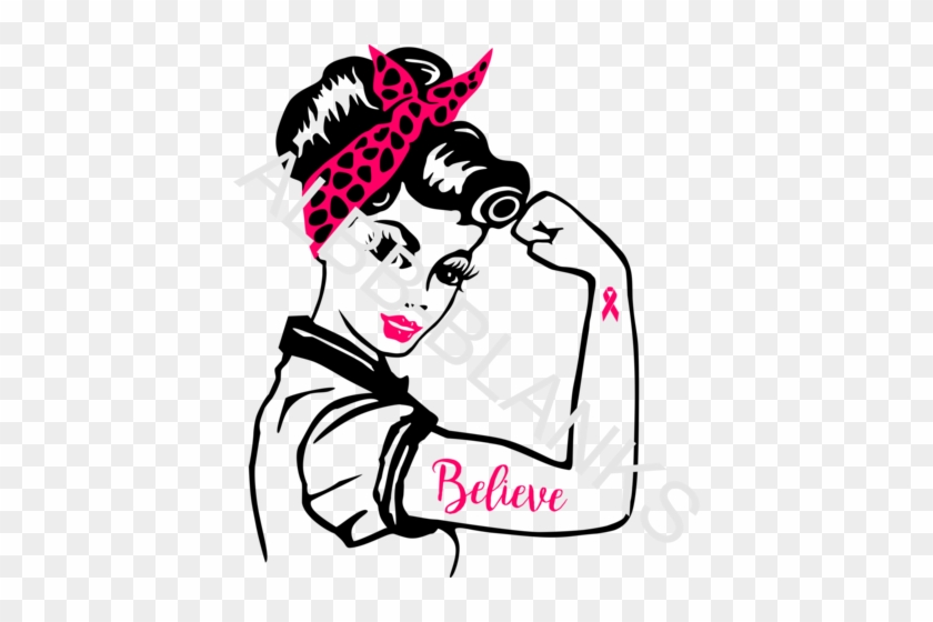 Rosie Breast Cancer Believe With Wrist Tattoo - Rosie The Riveter Clip Art #188112