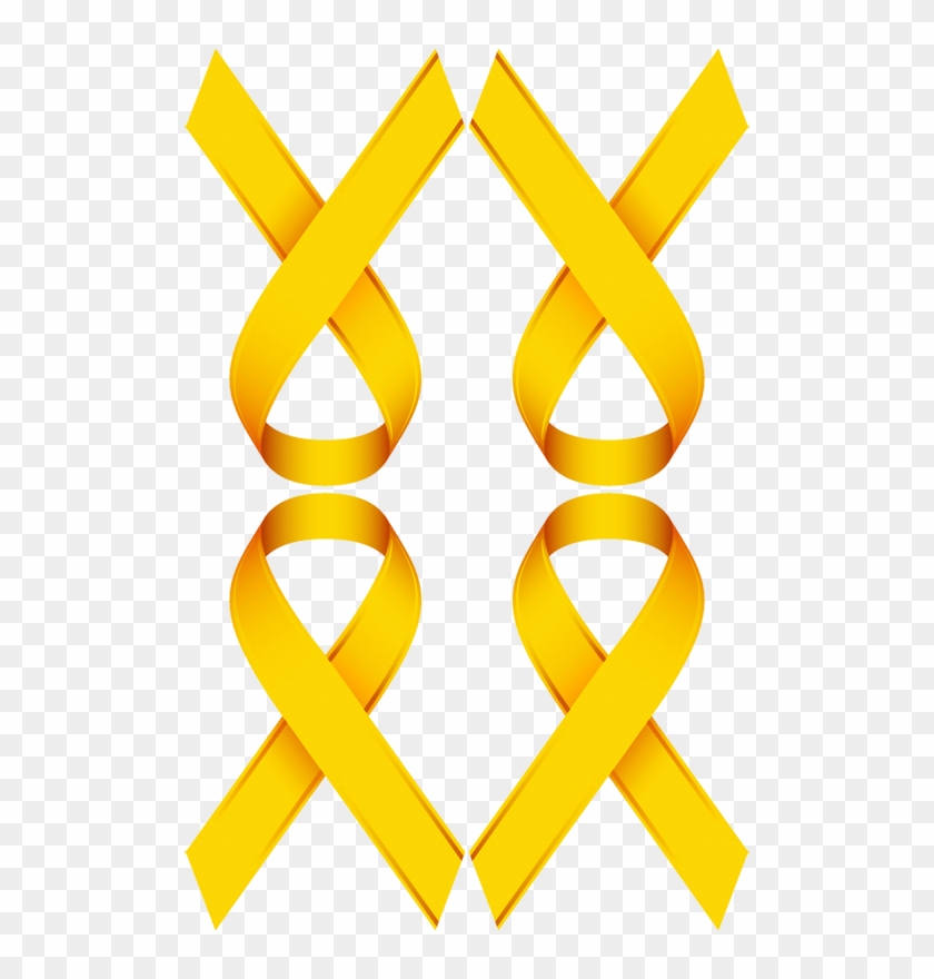 Gold Ribbon For Childhood Cancer Awareness Fabric - Awareness Ribbons #188114
