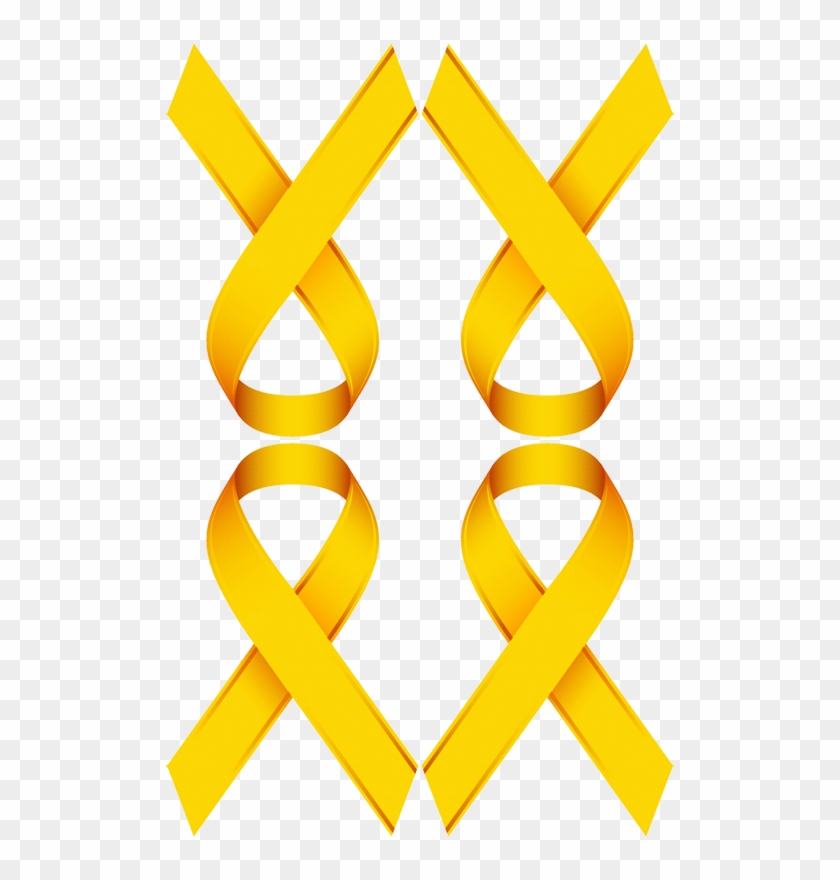 Gold Ribbon For Childhood Cancer Awareness Fabric - Awareness Ribbons #188114