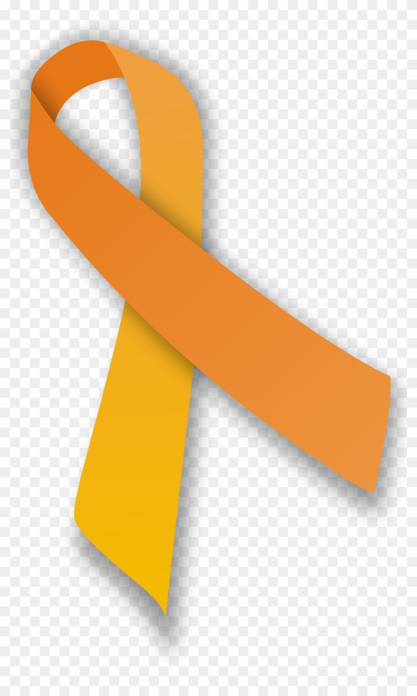 Orange Ribbon 370px-orange Ribbon Svg - Malnutrition Orange Ribbon #188116