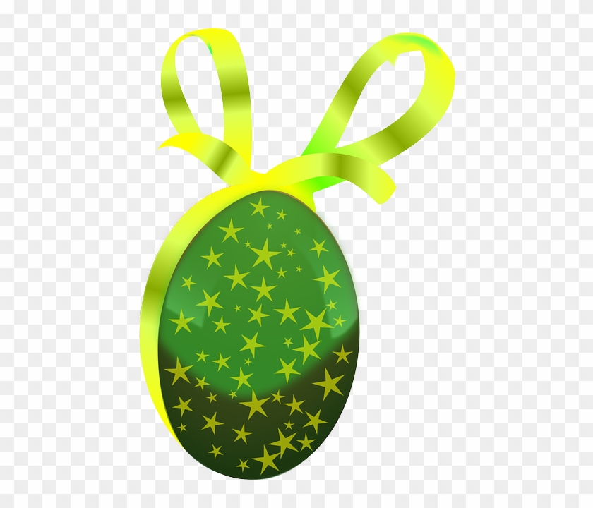 Gift, Easter, Easter Egg, Green, Ribbon - Oeufs De Paques Vert #188287