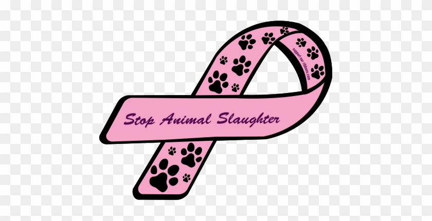 20751 Custom Ribbon Magnet Sticker Stop Animal Slaughter - Fuck Off Cancer #188300