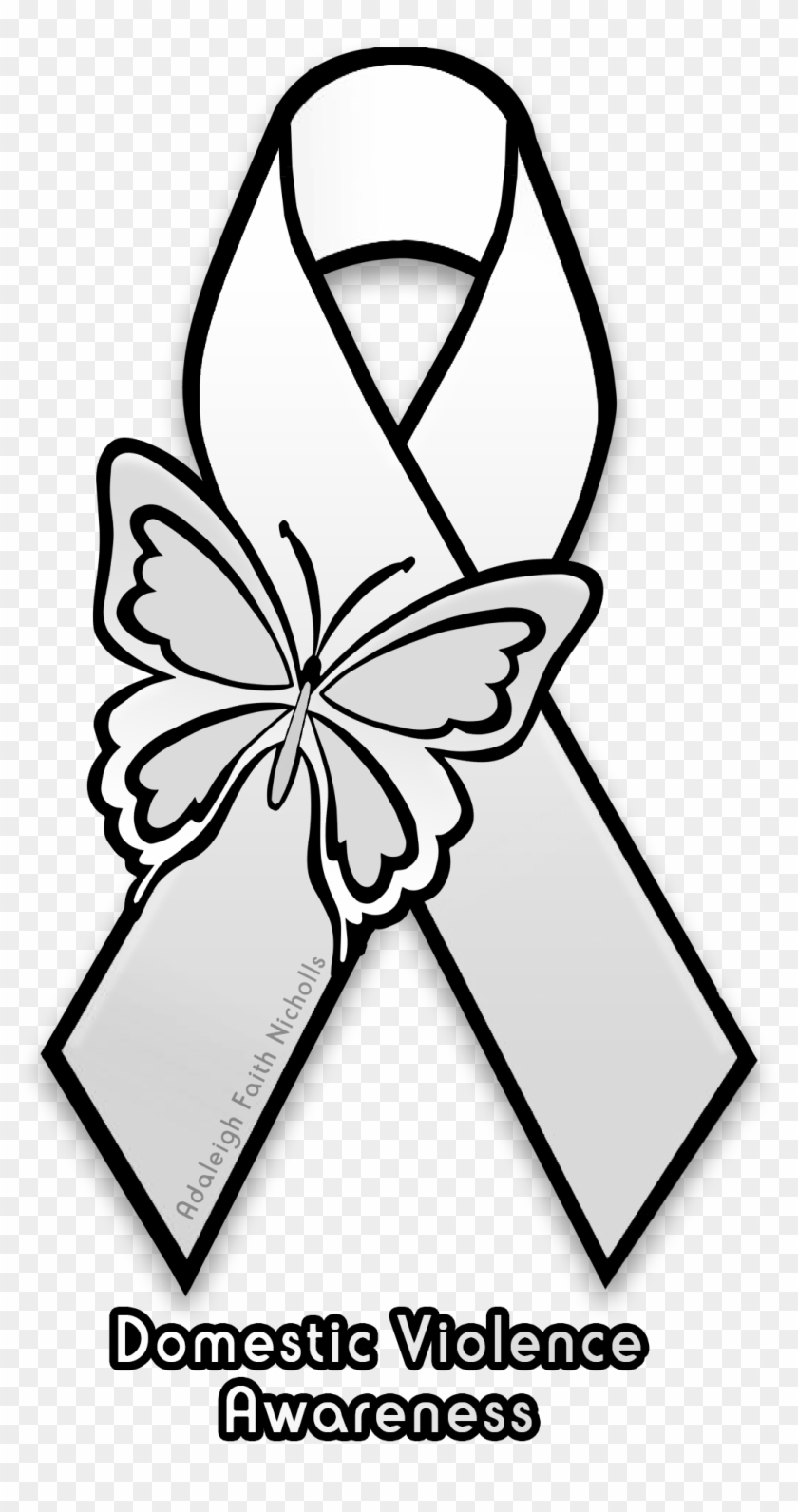 Domestic Violence Awareness Ribbon V2 By Adaleighfaith - Mental Health Green Ribbon Png #188399