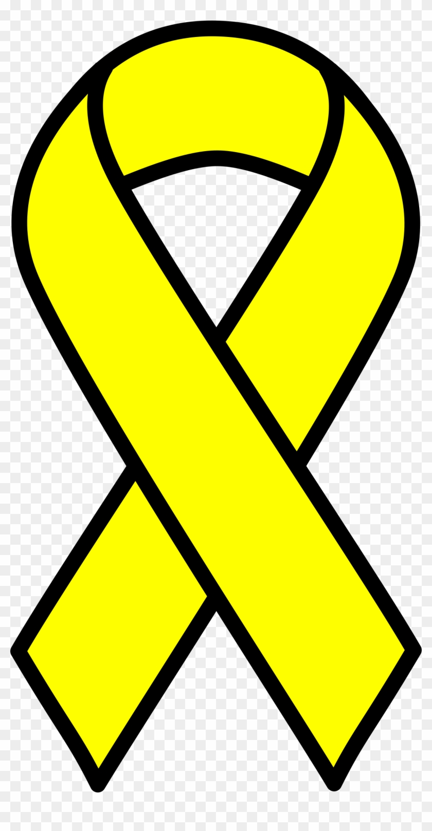 Clipart - Yellow Cancer Ribbon #188447