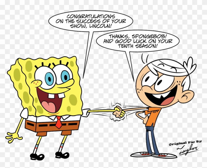 383kib, 1021x782, Square Loud And Colored By The Man - Spongebob Meets Loud House #188532