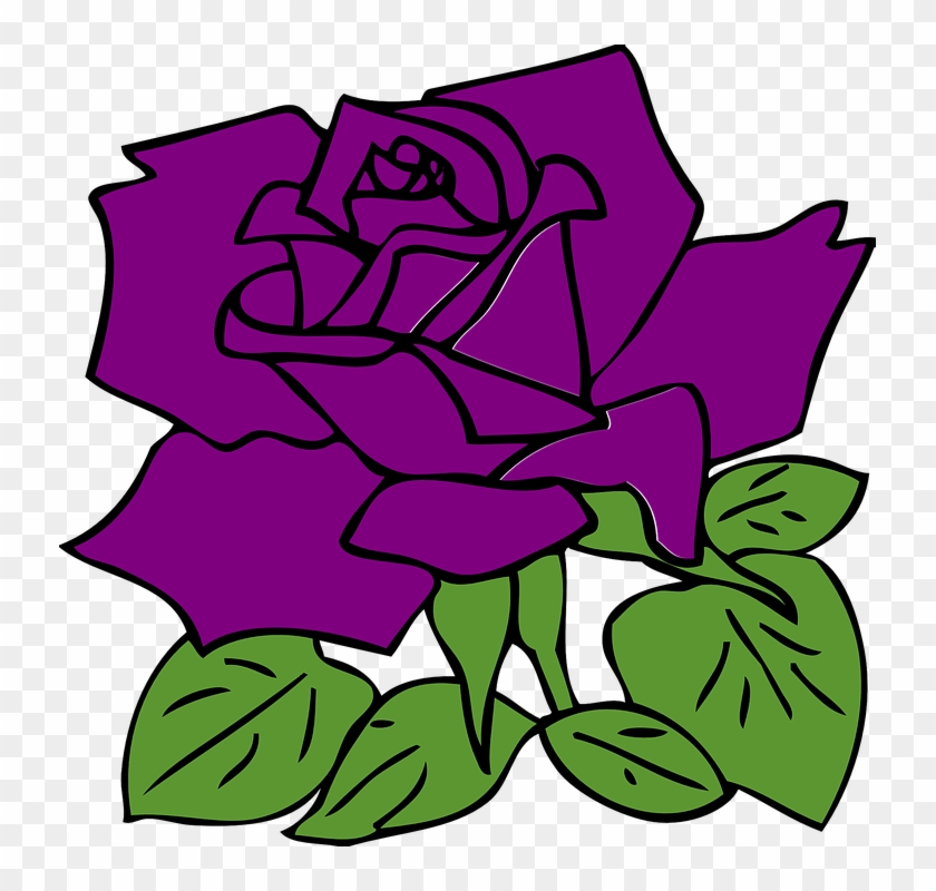 Rose Clipart Nature - Clip Art Purple Rose #188717