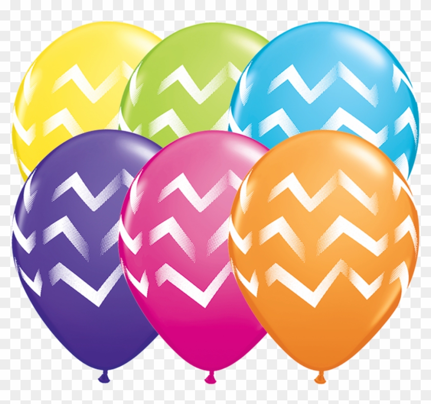 11" Chevron Stripes Latex Balloons - Chevron Stripes Latex Balloons | 6 Count | 11" | Qualatex #188776