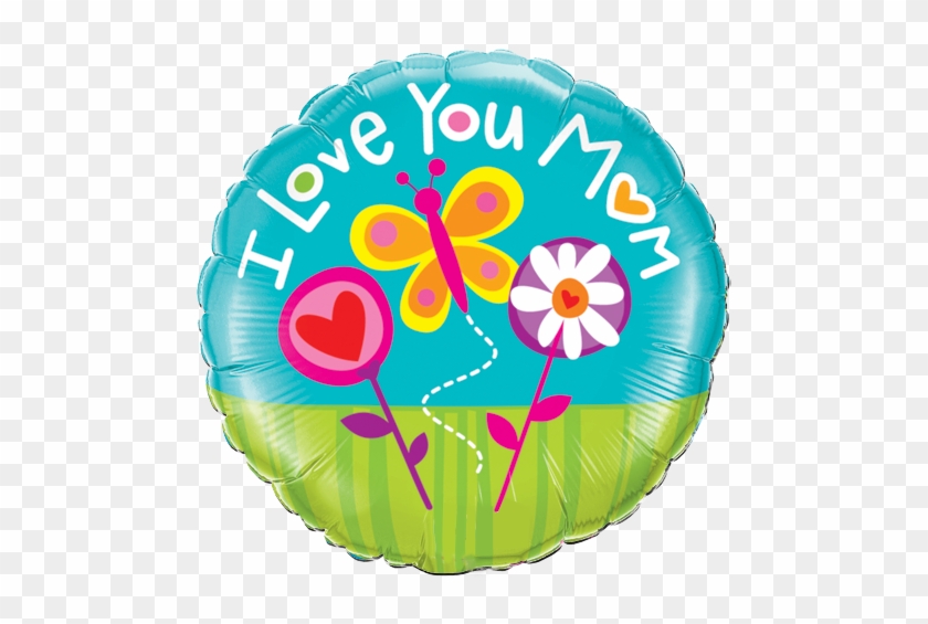 18" I Love You Mum Butterfly Foil Balloon - Love You Mum Balloon #188783
