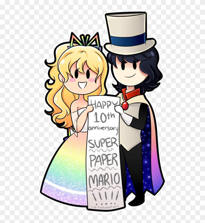 Happy 10th Anniversary Super Paper Mario By Pixelatedfairy - Super Paper Mario Tippi And Count Bleck #188984