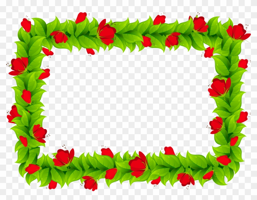 Floral Border Frame Clipart Png Image - Clip Art Colorful Borders And Frames Png #189166