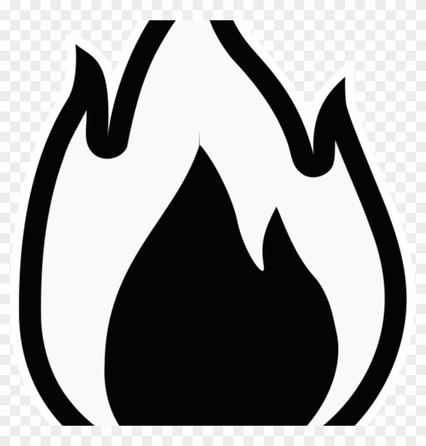 Flame Clipart Black And White Clipart Fire Monochrome - Fire Black And White Clipart #189234