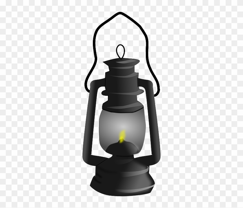 Lantern, Light, Oil Lamp, Black, Metal, Flame - Lantern Clipart #189274